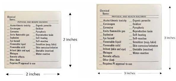 Secondary Chemical Container Labels