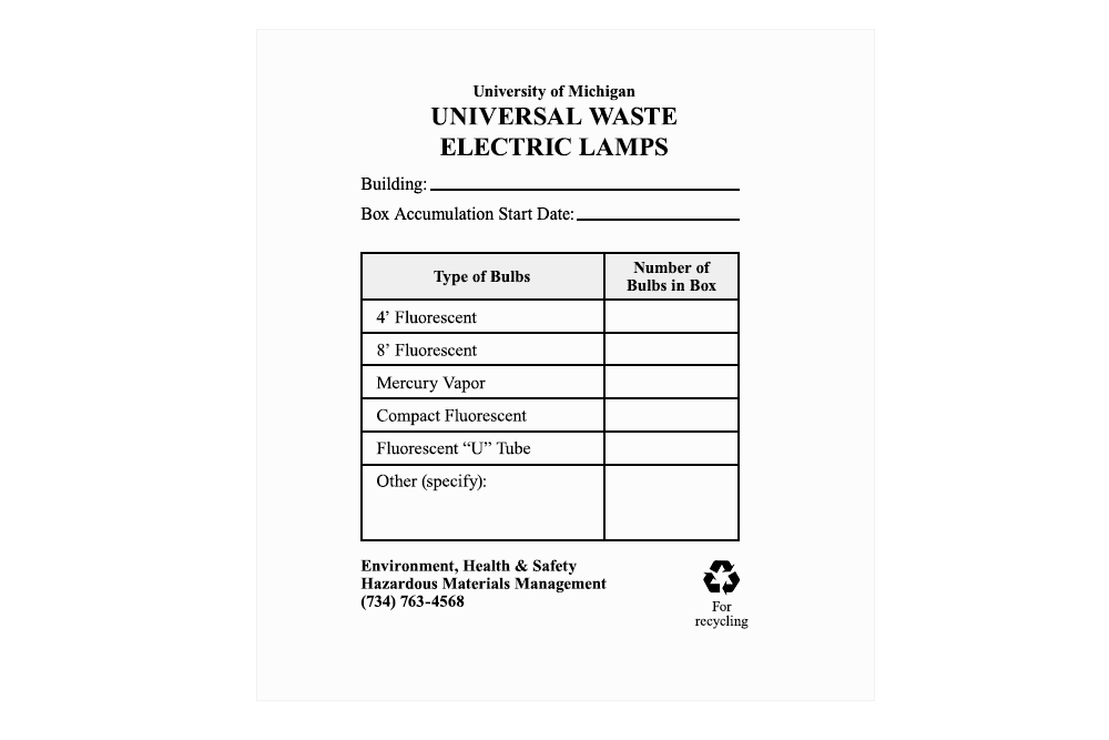 Lamp Labels Read Bulb – Environment, Health & Safety
